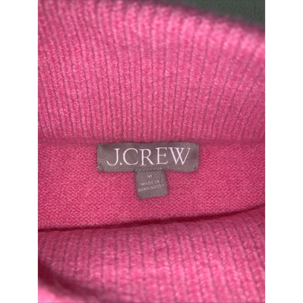 J. crew Chunky Cropped Sweater Relaxed Boxy Supersoft Yarn Pink Wool Blend M - Picture 4 of 10